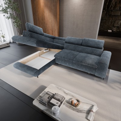 Narożnik VELISS – Tkanina sztruksowa – kolor: Tilia