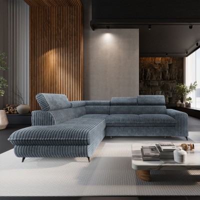 Narożnik VELISS – Tkanina sztruksowa – kolor: Tilia