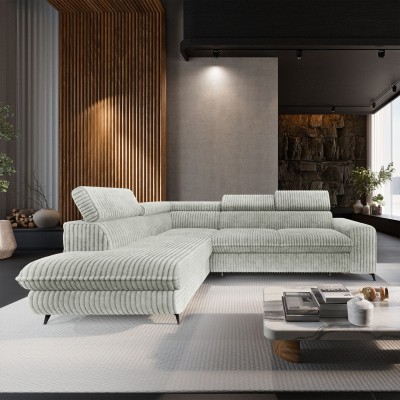 Narożnik VELISS – Tkanina sztruksowa – kolor: Tilia