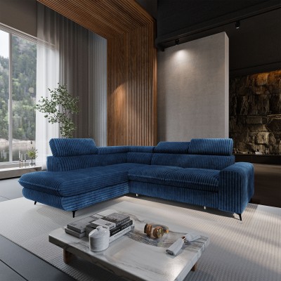 Narożnik VELISS – Tkanina sztruksowa – kolor: Tilia