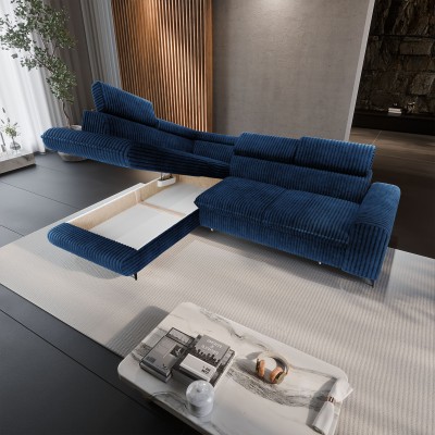 Narożnik VELISS – Tkanina sztruksowa – kolor: Tilia