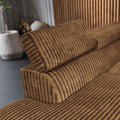 Narożnik VELISS – Tkanina sztruksowa – kolor: Tilia