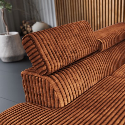 Narożnik VELISS – Tkanina sztruksowa – kolor: Tilia