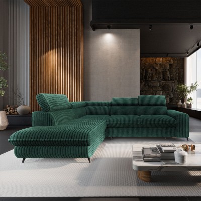 Narożnik VELISS – Tkanina sztruksowa – kolor: Tilia