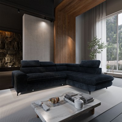 Narożnik VELISS – Tkanina sztruksowa – kolor: Tilia