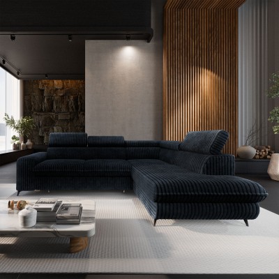 Narożnik VELISS – Tkanina sztruksowa – kolor: Tilia