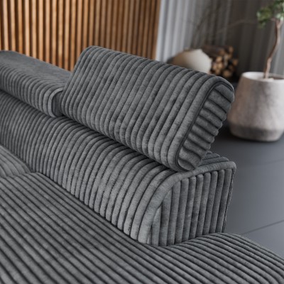 Narożnik VELISS – Tkanina sztruksowa – kolor: Tilia