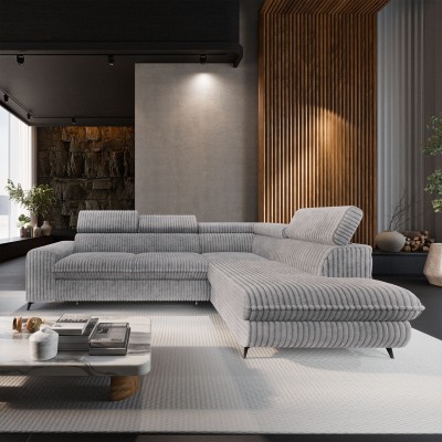 Narożnik VELISS – Tkanina sztruksowa – kolor: Tilia