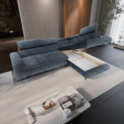 Narożnik VELISS – Tkanina sztruksowa – kolor: Tilia