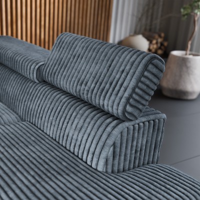 Narożnik VELISS – Tkanina sztruksowa – kolor: Tilia