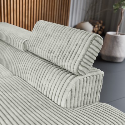 Narożnik VELISS – Tkanina sztruksowa – kolor: Tilia