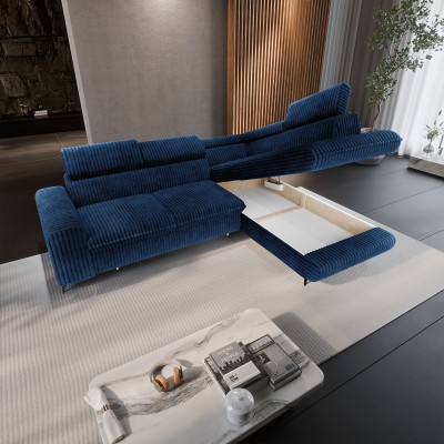 Narożnik VELISS – Tkanina sztruksowa – kolor: Tilia