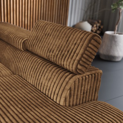 Narożnik VELISS – Tkanina sztruksowa – kolor: Tilia