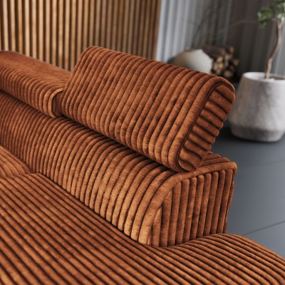 Narożnik VELISS – Tkanina sztruksowa – kolor: Tilia