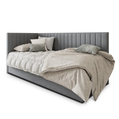 Łóżko kontynentalne ARIS – Tkanina pluszowa – kolor: Kronos