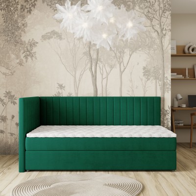 Łóżko kontynentalne ARIS – Tkanina pluszowa – kolor: Kronos