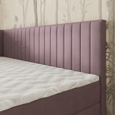 Łóżko kontynentalne ARIS – Tkanina pluszowa – kolor: Kronos