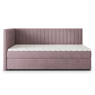 Łóżko kontynentalne ARIS – Tkanina pluszowa – kolor: Kronos