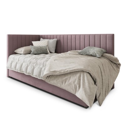 Łóżko kontynentalne ARIS – Tkanina pluszowa – kolor: Kronos