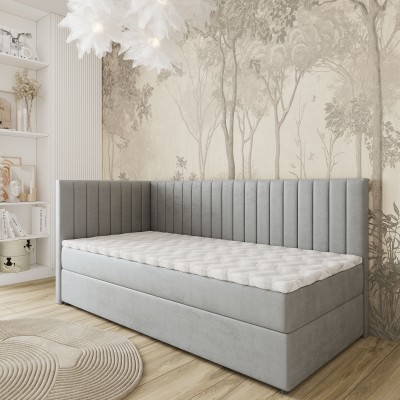 Łóżko kontynentalne ARIS – Tkanina pluszowa – kolor: Paros