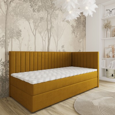 Łóżko kontynentalne ARIS – Tkanina pluszowa – kolor: Kronos