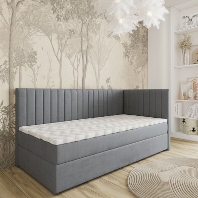 Łóżko kontynentalne ARIS – Tkanina pluszowa – kolor: Kronos