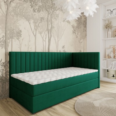 Łóżko kontynentalne ARIS – Tkanina pluszowa – kolor: Kronos