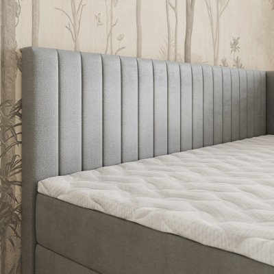 Łóżko kontynentalne ARIS – Tkanina pluszowa – kolor: Paros