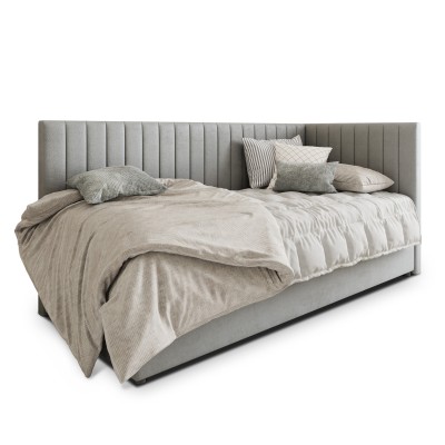 Łóżko kontynentalne ARIS – Tkanina pluszowa – kolor: Paros