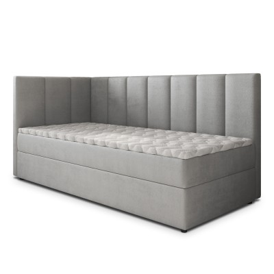 Łóżko kontynentalne BEVE – Tkanina pluszowa – kolor: Paros