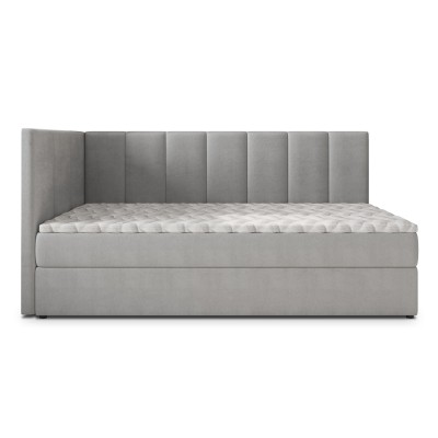 Łóżko kontynentalne BEVE – Tkanina pluszowa – kolor: Paros