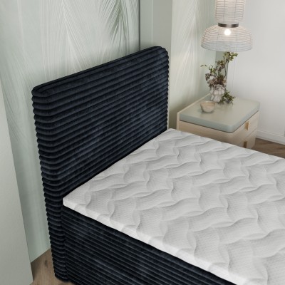 Łóżko kontynentalne PISA – Tkanina sztruksowa – kolor: Tilia