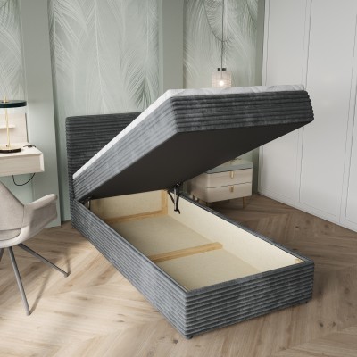 Łóżko kontynentalne PISA – Tkanina sztruksowa – kolor: Tilia