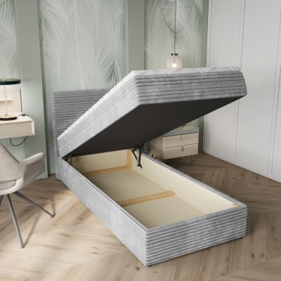 Łóżko kontynentalne PISA – Tkanina sztruksowa – kolor: Tilia