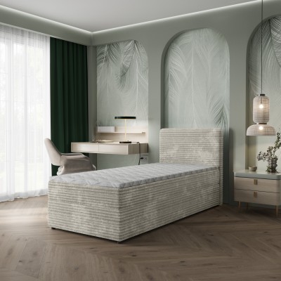 Łóżko kontynentalne PISA – Tkanina sztruksowa – kolor: Tilia