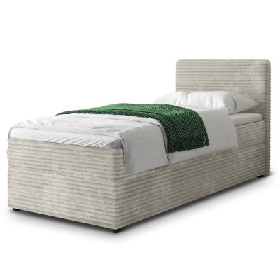 Łóżko kontynentalne PISA – Tkanina sztruksowa – kolor: Tilia