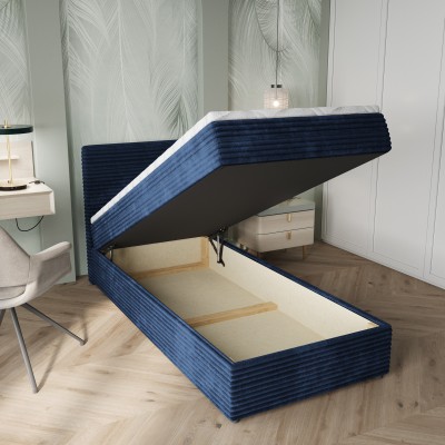 Łóżko kontynentalne PISA – Tkanina sztruksowa – kolor: Tilia