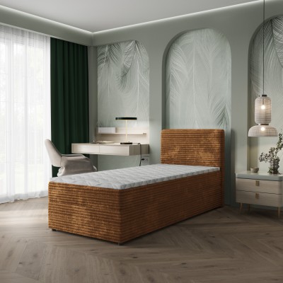 Łóżko kontynentalne PISA – Tkanina sztruksowa – kolor: Tilia