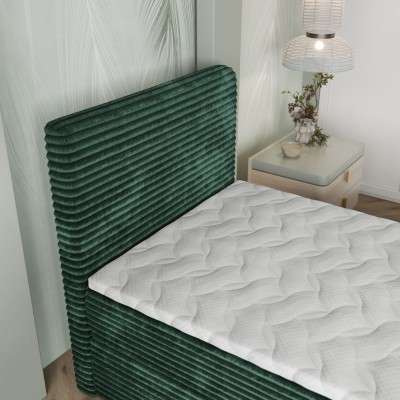 Łóżko kontynentalne PISA – Tkanina sztruksowa – kolor: Tilia