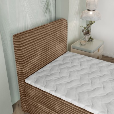 Łóżko kontynentalne PISA – Tkanina sztruksowa – kolor: Tilia