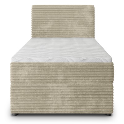 Łóżko kontynentalne PISA – Tkanina sztruksowa – kolor: Tilia