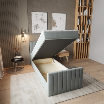 Łóżko kontynentalne ARION – Tkanina pluszowa – kolor: Paros