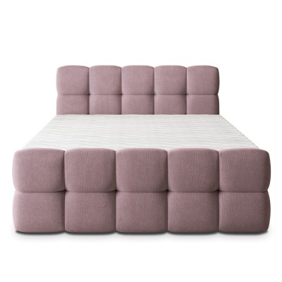 Łóżko kontynentalne BRUME – Tkanina plecionka – kolor: Soro