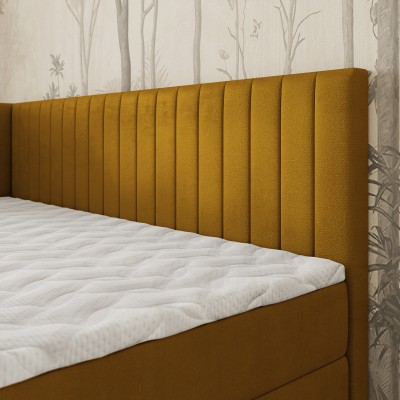 Łóżko kontynentalne ARIS – Tkanina pluszowa – kolor: Kronos