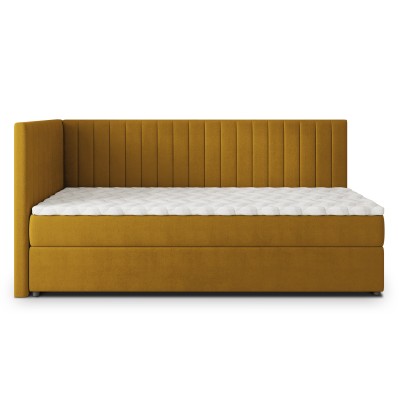 Łóżko kontynentalne ARIS – Tkanina pluszowa – kolor: Kronos