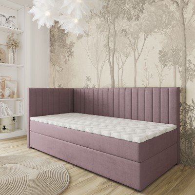 Łóżko kontynentalne ARIS – Tkanina pluszowa – kolor: Kronos