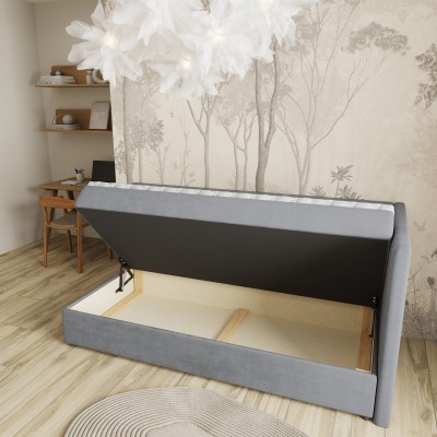 Łóżko kontynentalne ARIS – Tkanina pluszowa – kolor: Kronos