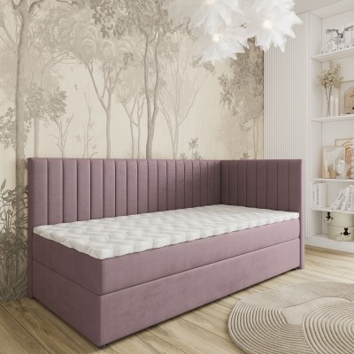 Łóżko kontynentalne ARIS – Tkanina pluszowa – kolor: Kronos