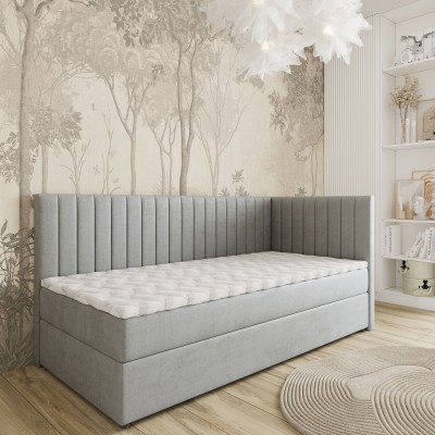 Łóżko kontynentalne ARIS – Tkanina pluszowa – kolor: Paros