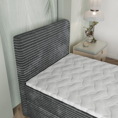 Łóżko kontynentalne PISA – Tkanina sztruksowa – kolor: Tilia